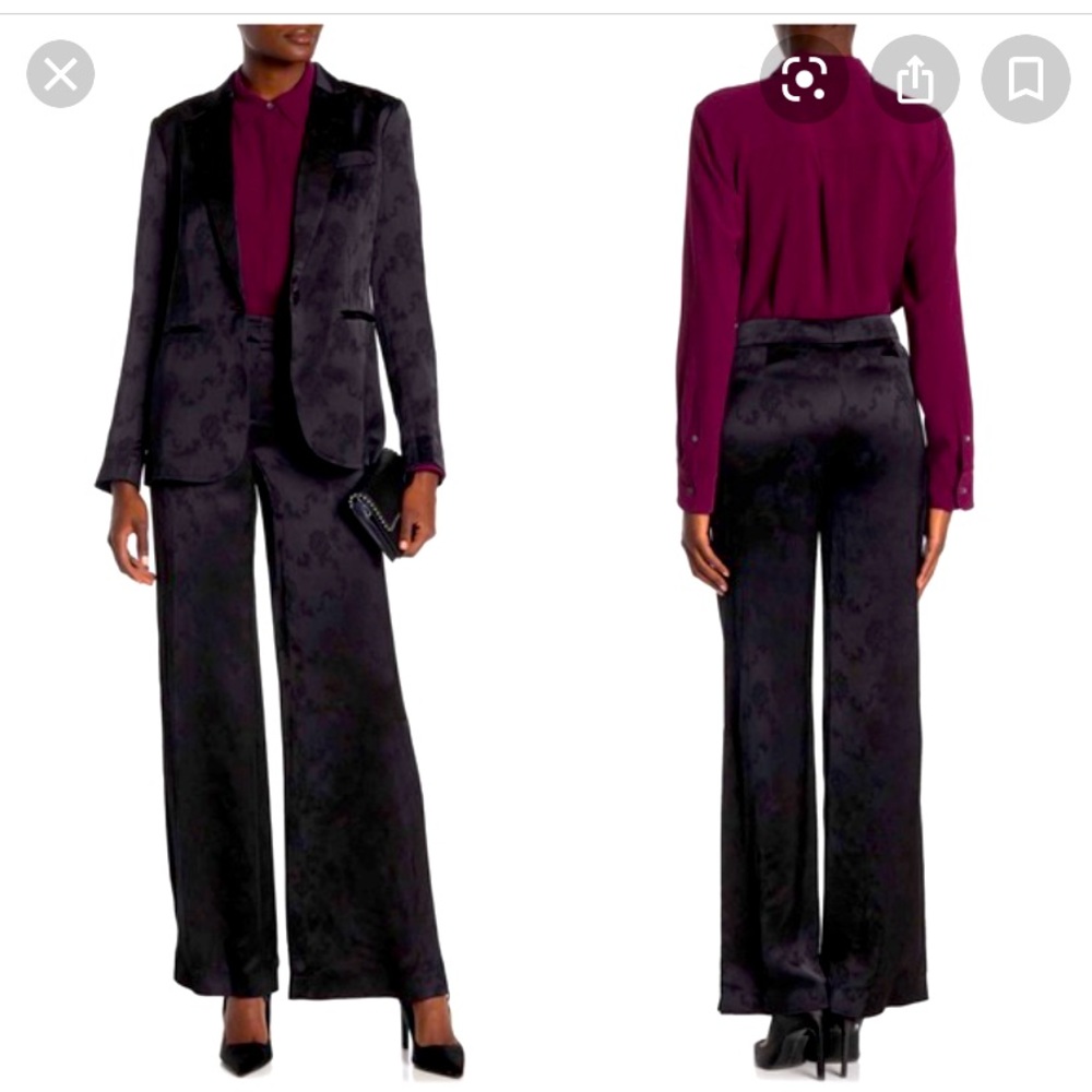 Theory high slit pant jacquard viscose